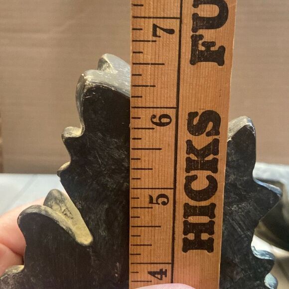 Pair Acanthus Leaf Ornate Wall Shelves Distressed Gold Brown Tan Tones Regency - Picture 12 of 12